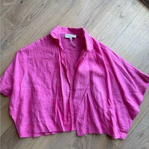 Apiece Apart Bright Pink Linen Shirt sz XS